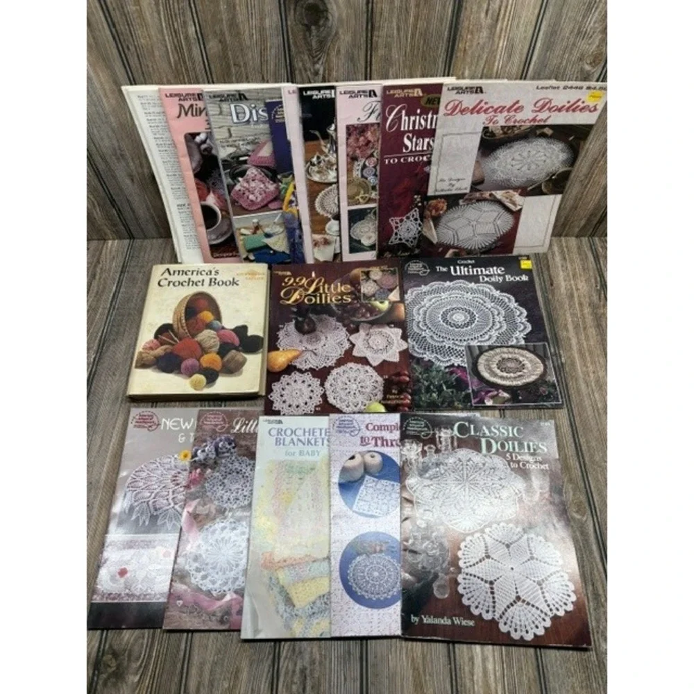 Lot of 23 Vintage Doilies Crochet Patterns Books & Leaflets 1990s